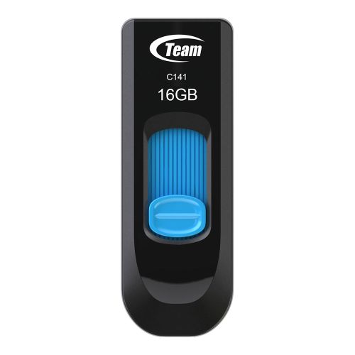 Team C141 16GB USB 2.0 Flash Drive - Ultra-Thin Retractable Blue Team C141 16GB USB 2.0 Flash Drive - Ultra-Thin Retractable Blue